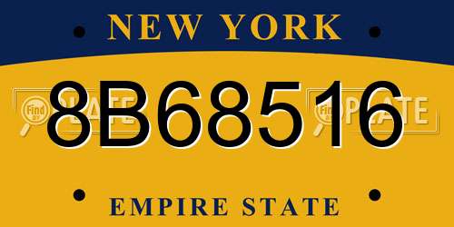 8B68516 New York License Plate
