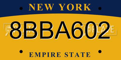 8BBA602 New York License Plate