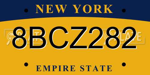 8BCZ282 New York License Plate