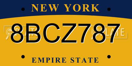 8BCZ787 New York License Plate