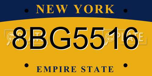 8BG5516 New York License Plate