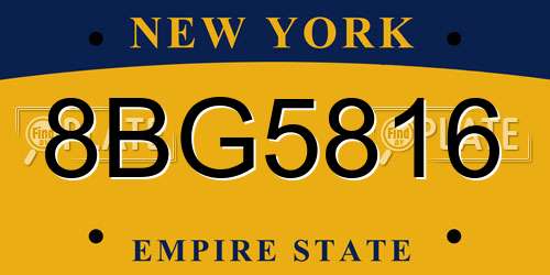 8BG5816 New York License Plate