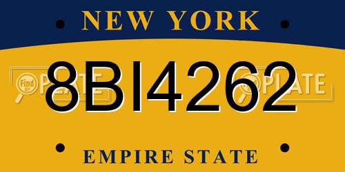 8BI4262 New York License Plate