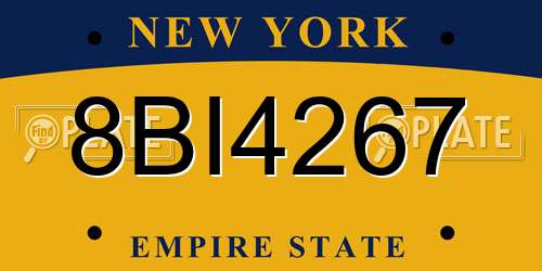 8BI4267 New York License Plate