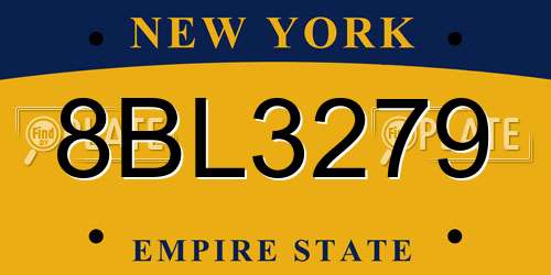 8BL3279 New York License Plate