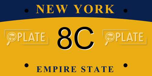 8C New York License Plate