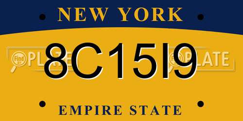 8C15I9 New York License Plate