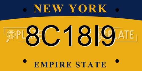 8C18I9 New York License Plate