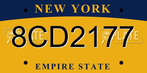 8CD2177 New York License Plate