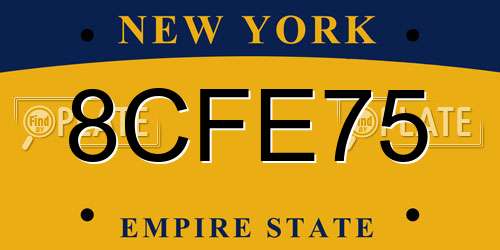 8CFE75 New York License Plate