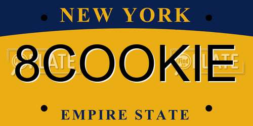 8COOKIE New York License Plate