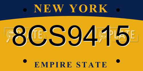 8CS9415 New York License Plate