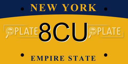 8CU New York License Plate