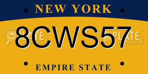 8CWS57 New York License Plate