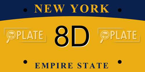 8D New York License Plate