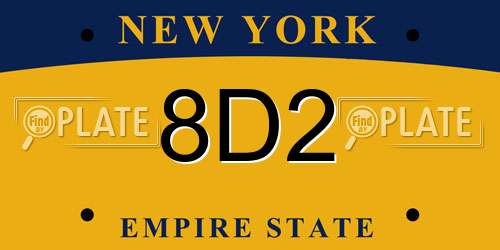 8D2 New York License Plate