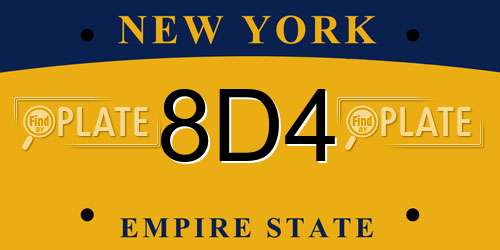 8D4 New York License Plate