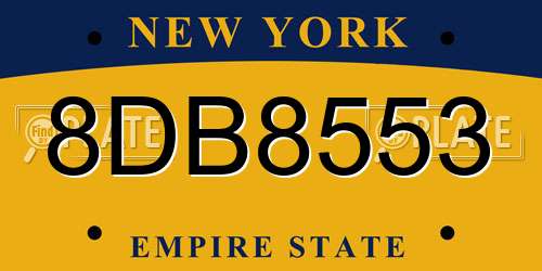 8DB8553 New York License Plate