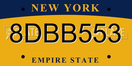 8DBB553 New York License Plate