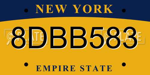 8DBB583 New York License Plate