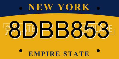8DBB853 New York License Plate