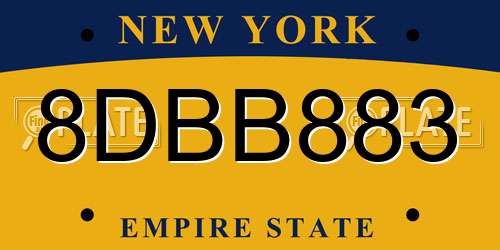 8DBB883 New York License Plate