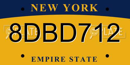 8DBD712 New York License Plate