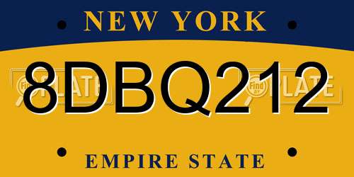 8DBQ212 New York License Plate