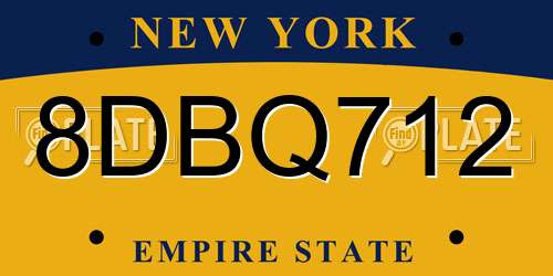 8DBQ712 New York License Plate