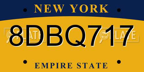 8DBQ717 New York License Plate