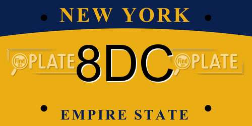 8DC New York License Plate