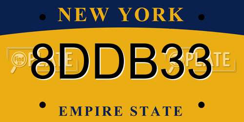 8DDB33 New York License Plate