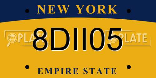 8DII05 New York License Plate