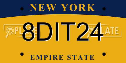 8DIT24 New York License Plate
