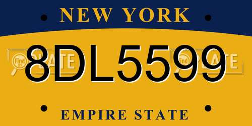 8DL5599 New York License Plate