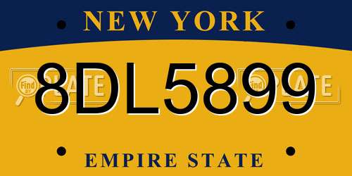 8DL5899 New York License Plate