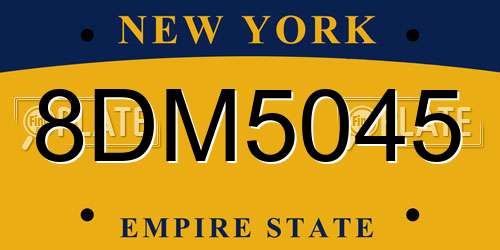 8DM5045 New York License Plate