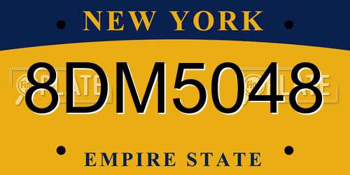8DM5048 New York License Plate