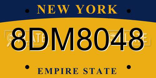 8DM8048 New York License Plate