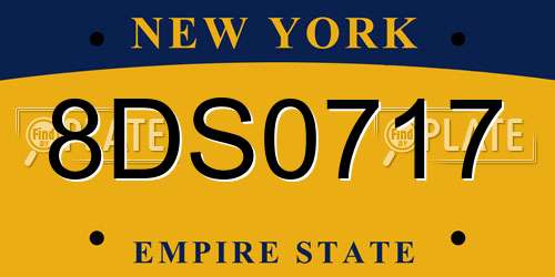 8DS0717 New York License Plate