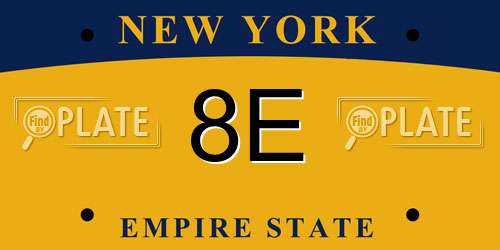 8E New York License Plate