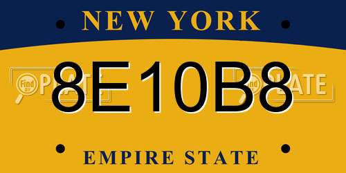 8E10B8 New York License Plate
