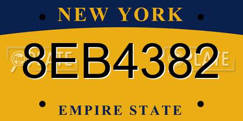 8EB4382 New York License Plate