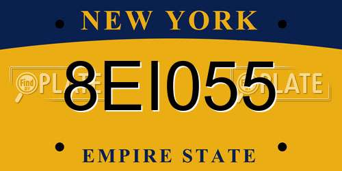8EI055 New York License Plate