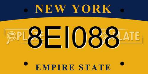 8EI088 New York License Plate