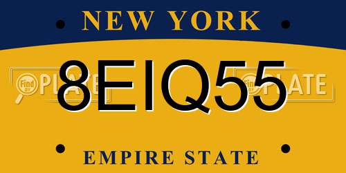 8EIQ55 New York License Plate