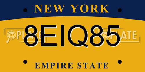 8EIQ85 New York License Plate