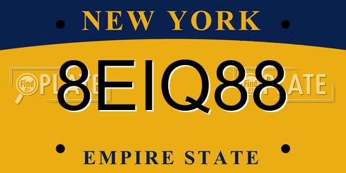 8EIQ88 New York License Plate