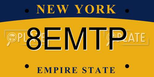 8EMTP New York License Plate