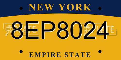 8EP8024 New York License Plate
